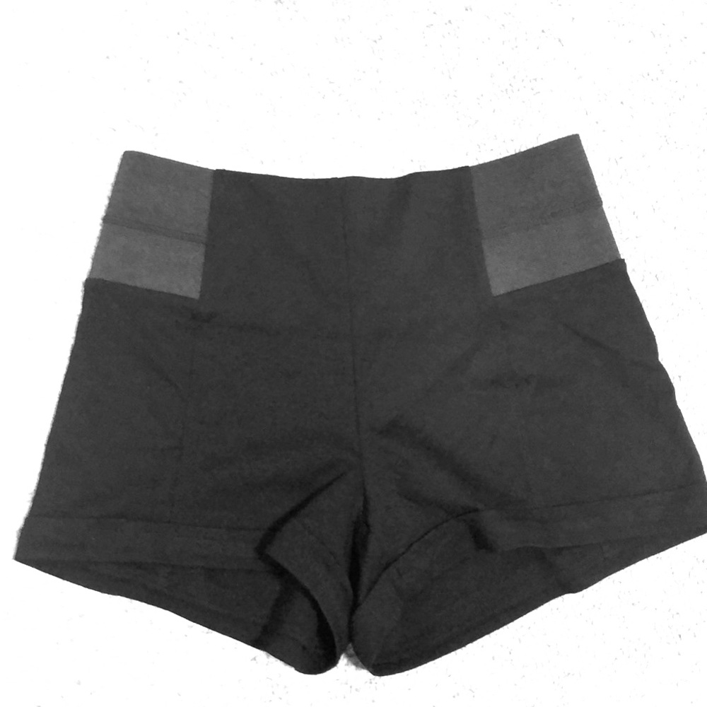 Stretchy High Waisted Black Shorts